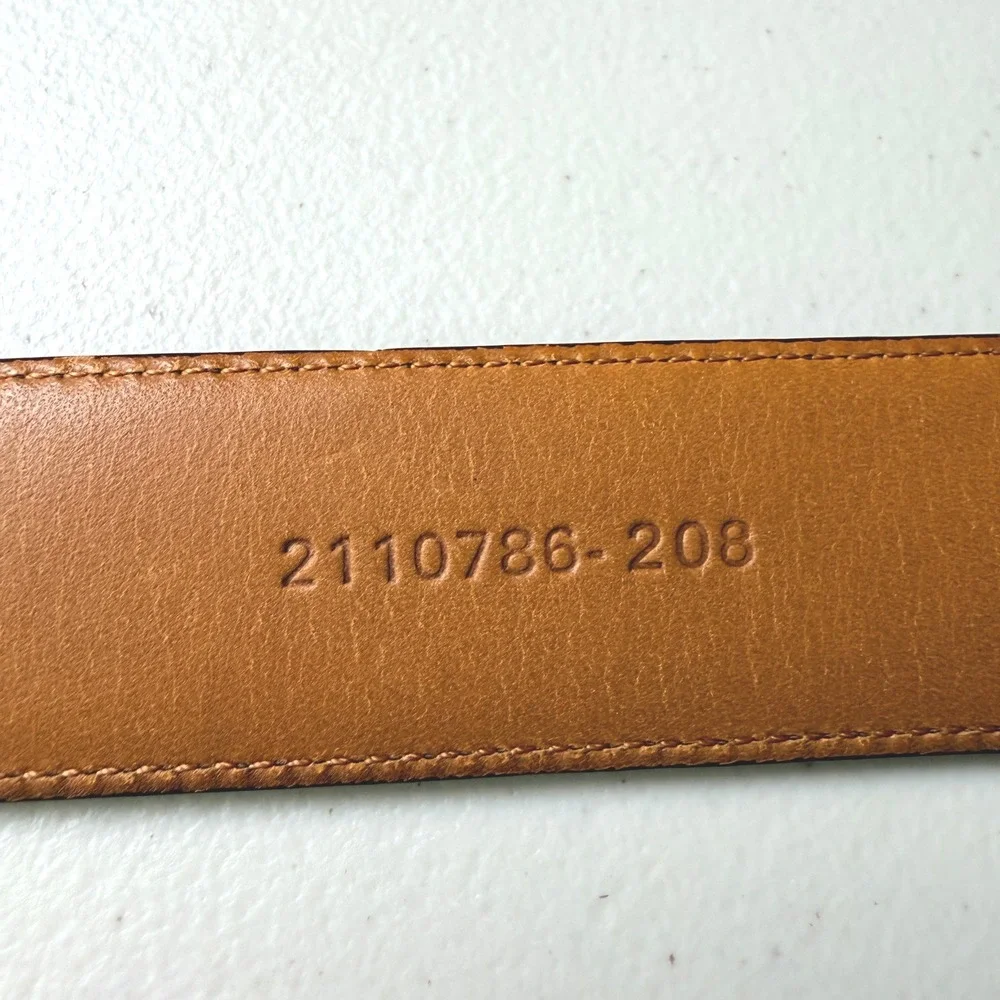 Polo Ralph Lauren Leather Belt 34 Brown Solid Brass Buckle Classic Mens